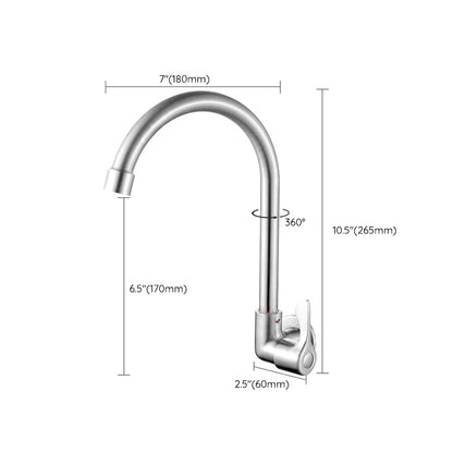 Rynx | Modern Bridge Water Faucet 304 Stainless Steel Knob Handle Swivel Spout Wall Mounted Faucet