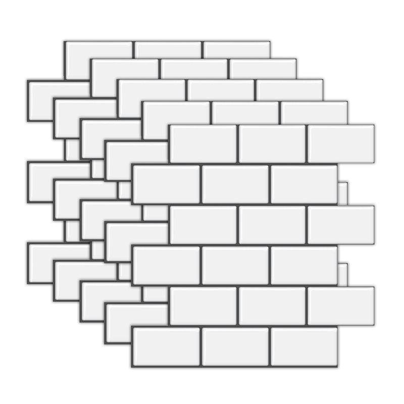 Rynx | Peel and Stick Tiles Subway Rectangle Waterproof PVC Tile-Peel & Stick for the Kitchen 10-Pack