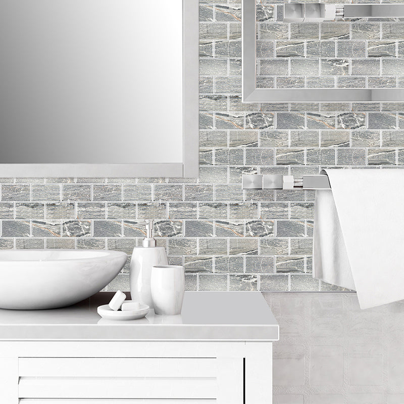 Rynx | Peel and Stick Tiles Subway Rectangle Waterproof PVC Tile-Peel & Stick for the Kitchen 10-Pack