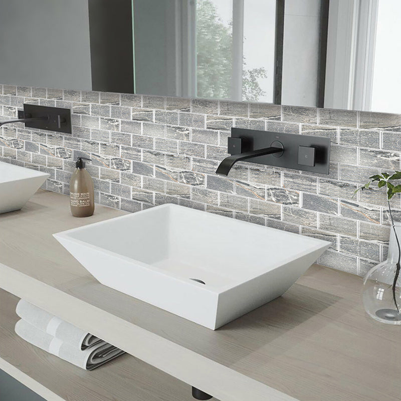 Rynx | Peel and Stick Tiles Subway Rectangle Waterproof PVC Tile-Peel & Stick for the Kitchen 10-Pack