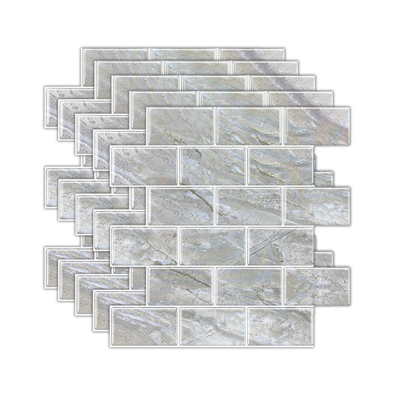 Rynx | Peel and Stick Tiles Subway Rectangle Waterproof PVC Tile-Peel & Stick for the Kitchen 10-Pack