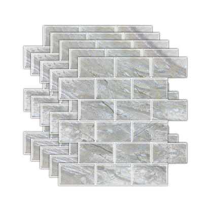 Rynx | Peel and Stick Tiles Subway Rectangle Waterproof PVC Tile-Peel & Stick for the Kitchen 10-Pack