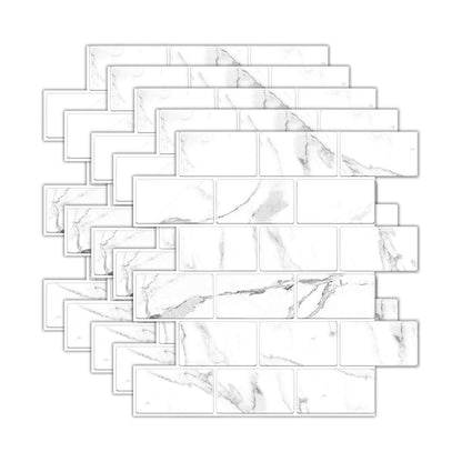 Rynx | Peel and Stick Tiles Subway Rectangle Waterproof PVC Tile-Peel & Stick for the Kitchen 10-Pack
