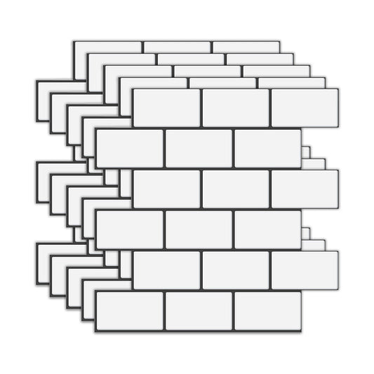 Rynx | Peel and Stick Tiles Subway Rectangle Waterproof PVC Tile-Peel & Stick for the Kitchen 10-Pack
