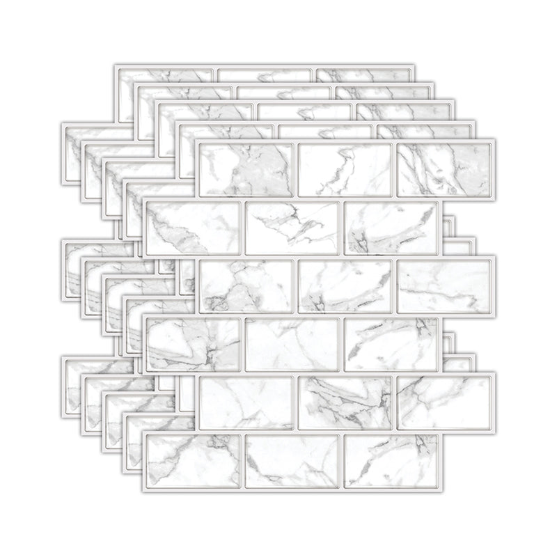 Rynx | Peel and Stick Tiles Subway Rectangle Waterproof PVC Tile-Peel & Stick for the Kitchen 10-Pack