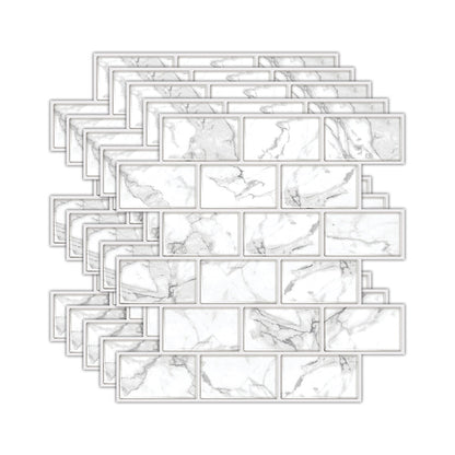 Rynx | Peel and Stick Tiles Subway Rectangle Waterproof PVC Tile-Peel & Stick for the Kitchen 10-Pack