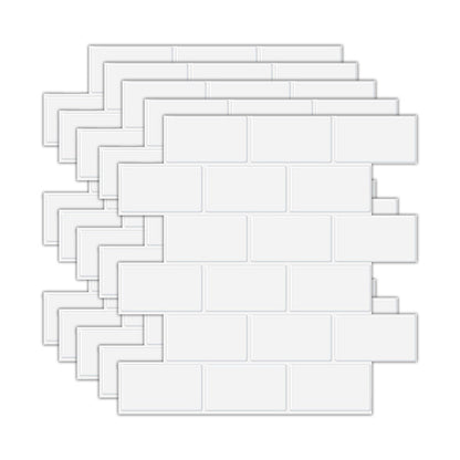 Rynx | Peel and Stick Tiles Subway Rectangle Waterproof PVC Tile-Peel & Stick for the Kitchen 10-Pack