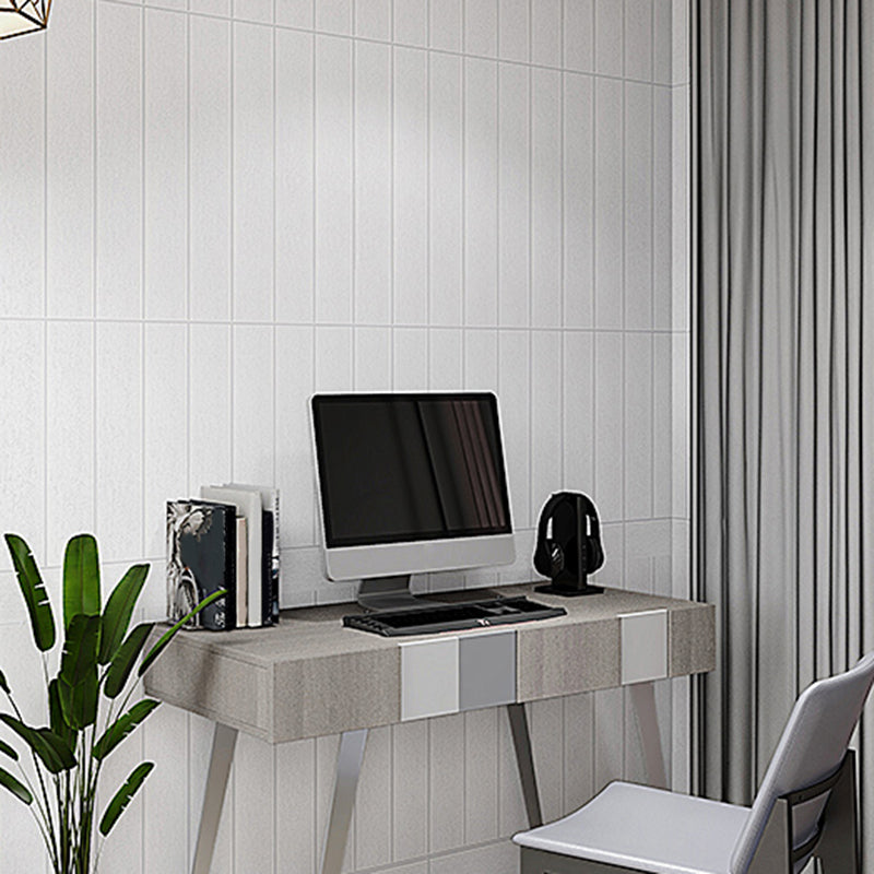 Rynx | Waterproof Wall Paneling Peel and Stick Wood Look Design Wall Paneling White Foam (Strong Adhesive) 10-piece set