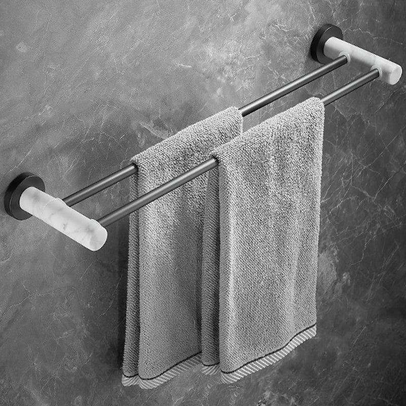 Rynx | Metal and Marble Bathroom Hardware Set as a Single Piece or as a Set in Black