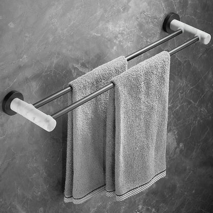 Rynx | Metal and Marble Bathroom Hardware Set as a Single Piece or as a Set in Black