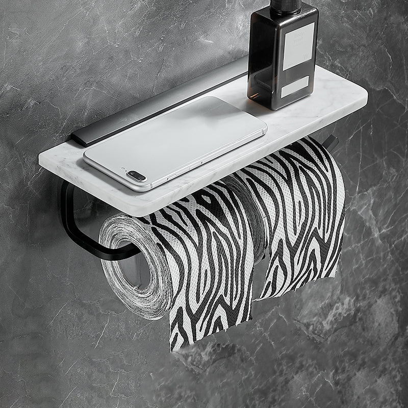 Rynx | Metal and Marble Bathroom Hardware Set as a Single Piece or as a Set in Black