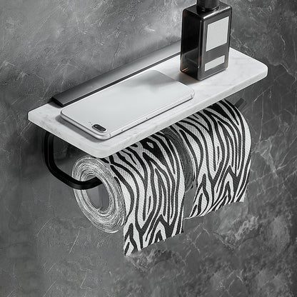 Rynx | Metal and Marble Bathroom Hardware Set as a Single Piece or as a Set in Black
