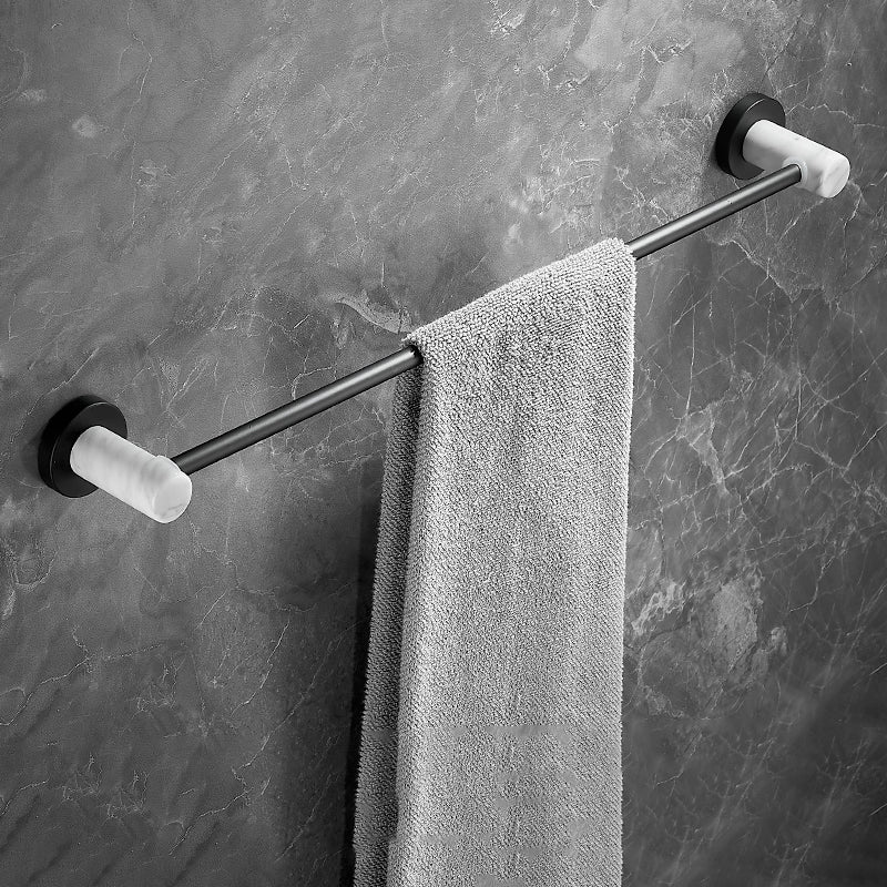 Rynx | Metal and Marble Bathroom Hardware Set as a Single Piece or as a Set in Black