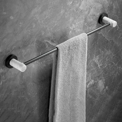 Rynx | Metal and Marble Bathroom Hardware Set as a Single Piece or as a Set in Black