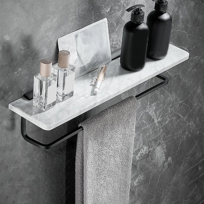 Rynx | Metal and Marble Bathroom Hardware Set as a Single Piece or as a Set in Black