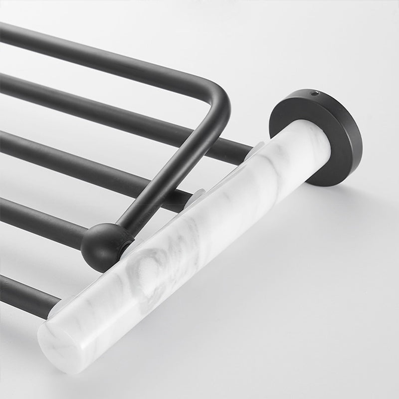 Rynx | Metal and Marble Bathroom Hardware Set as a Single Piece or as a Set in Black