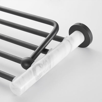 Rynx | Metal and Marble Bathroom Hardware Set as a Single Piece or as a Set in Black