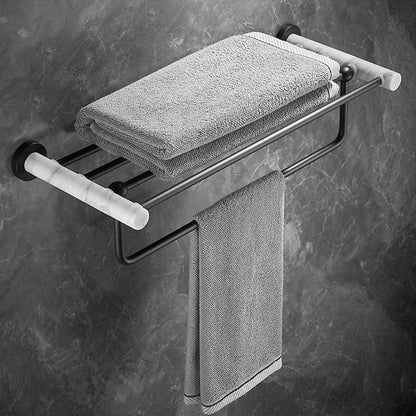 Rynx | Metal and Marble Bathroom Hardware Set as a Single Piece or as a Set in Black