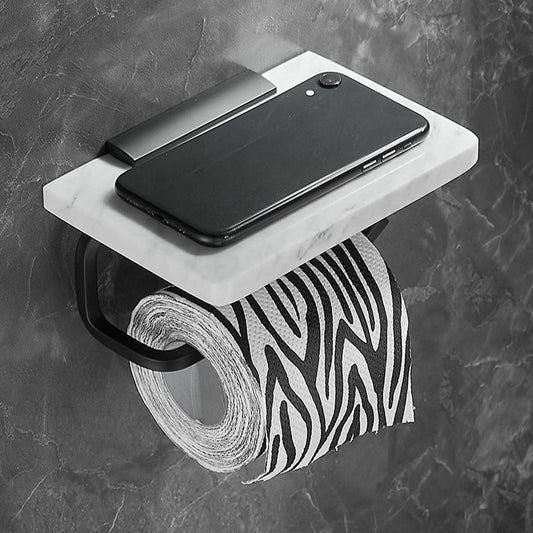 Rynx | Metal and Marble Bathroom Hardware Set as a Single Piece or as a Set in Black