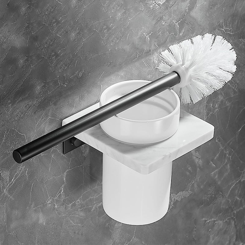 Rynx | Metal and Marble Bathroom Hardware Set as a Single Piece or as a Set in Black