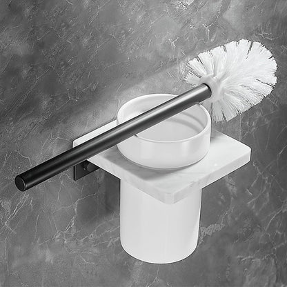 Rynx | Metal and Marble Bathroom Hardware Set as a Single Piece or as a Set in Black