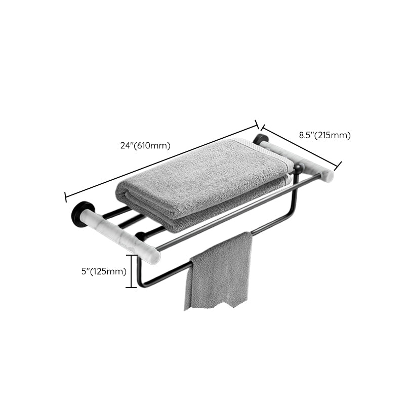 Rynx | Metal and Marble Bathroom Hardware Set as a Single Piece or as a Set in Black