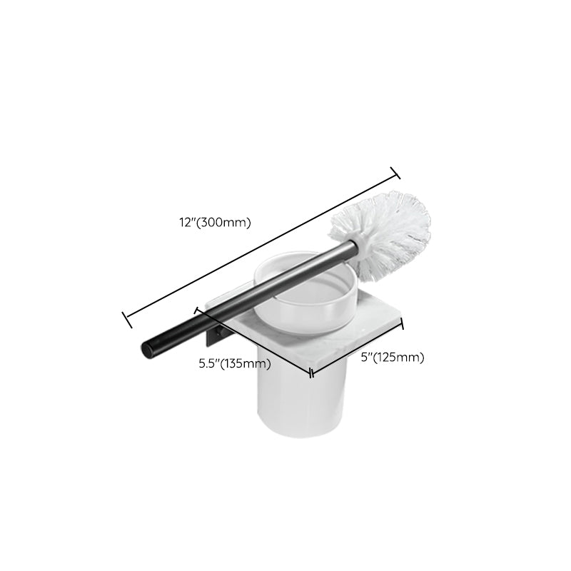 Rynx | Metal and Marble Bathroom Hardware Set as a Single Piece or as a Set in Black