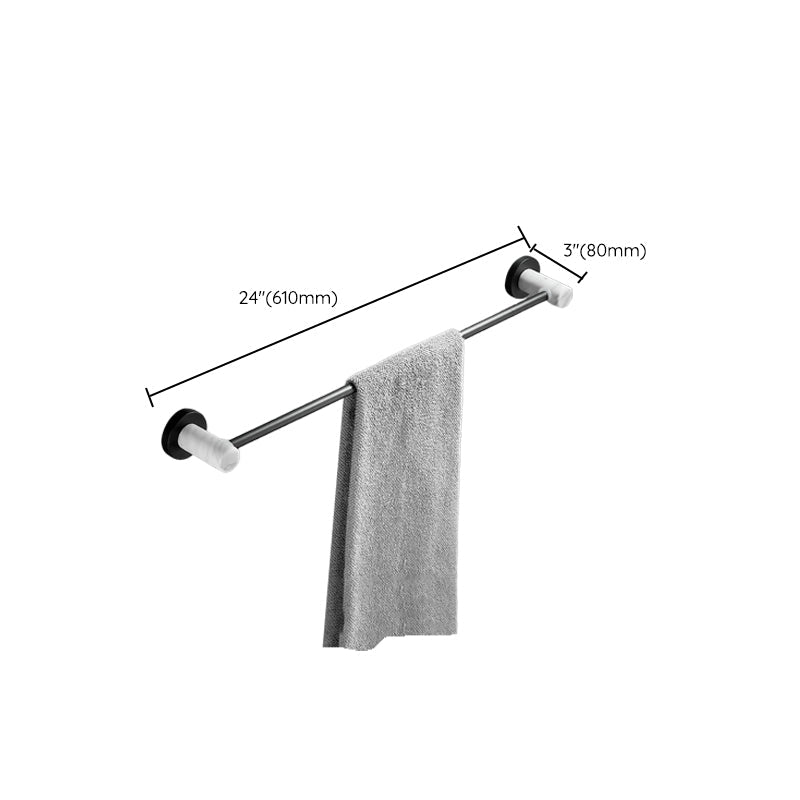Rynx | Metal and Marble Bathroom Hardware Set as a Single Piece or as a Set in Black