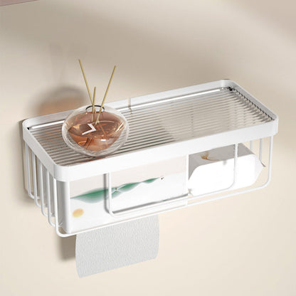 Rynx | White metal and acrylic bathroom accessories as single item or in set with bathroom shelf