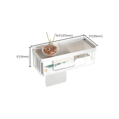 Rynx | White metal and acrylic bathroom accessories as single item or in set with bathroom shelf