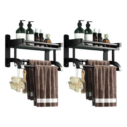 Rynx | Modern Black Bathroom Accessories Stainless Steel Fitting Set Bathroom Shelf