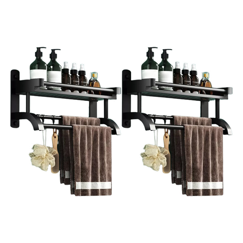 Rynx | Modern Black Bathroom Accessories Stainless Steel Fitting Set Bathroom Shelf