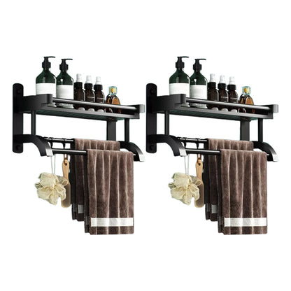 Rynx | Modern Black Bathroom Accessories Stainless Steel Fitting Set Bathroom Shelf