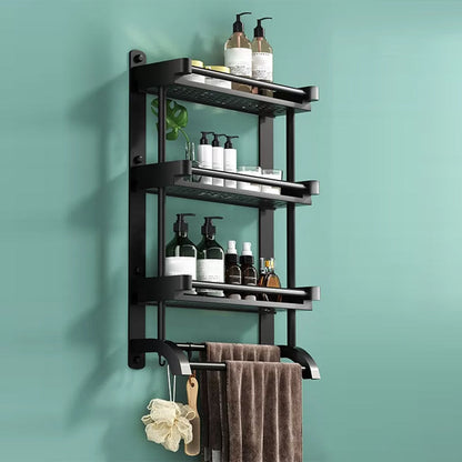 Rynx | Modern Black Bathroom Accessories Stainless Steel Fitting Set Bathroom Shelf