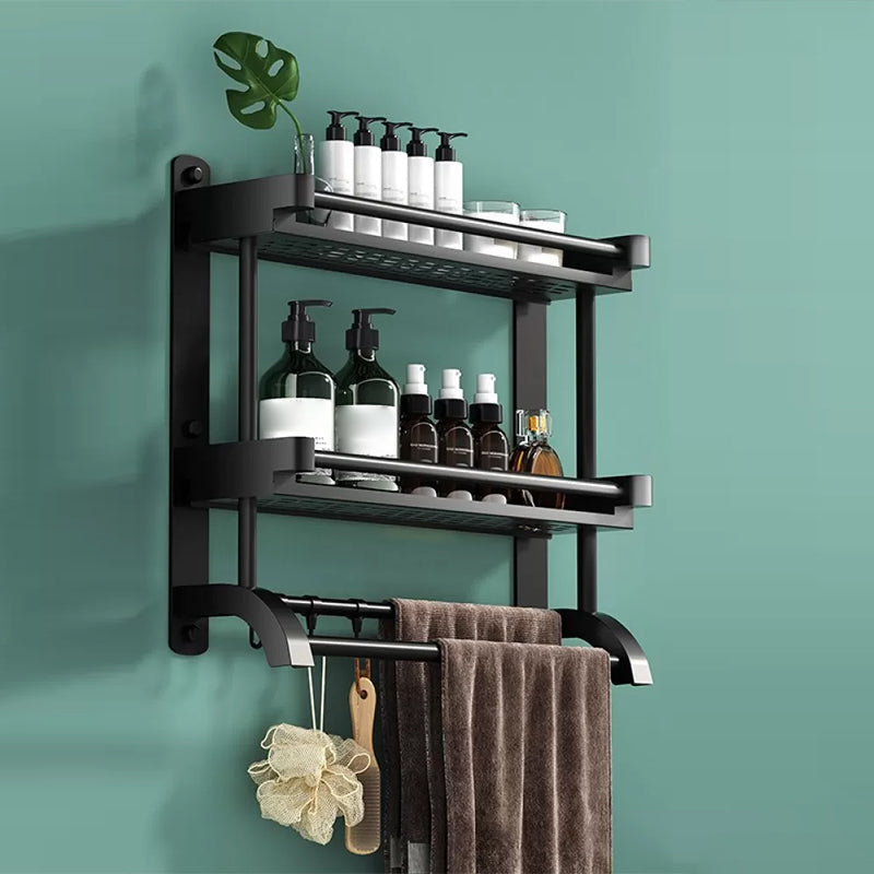 Rynx | Modern Black Bathroom Accessories Stainless Steel Fitting Set Bathroom Shelf