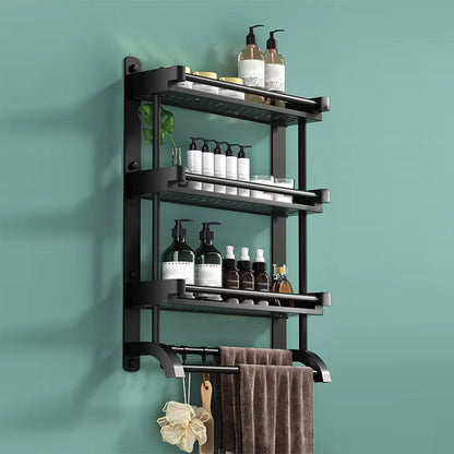 Rynx | Modern Black Bathroom Accessories Stainless Steel Fitting Set Bathroom Shelf