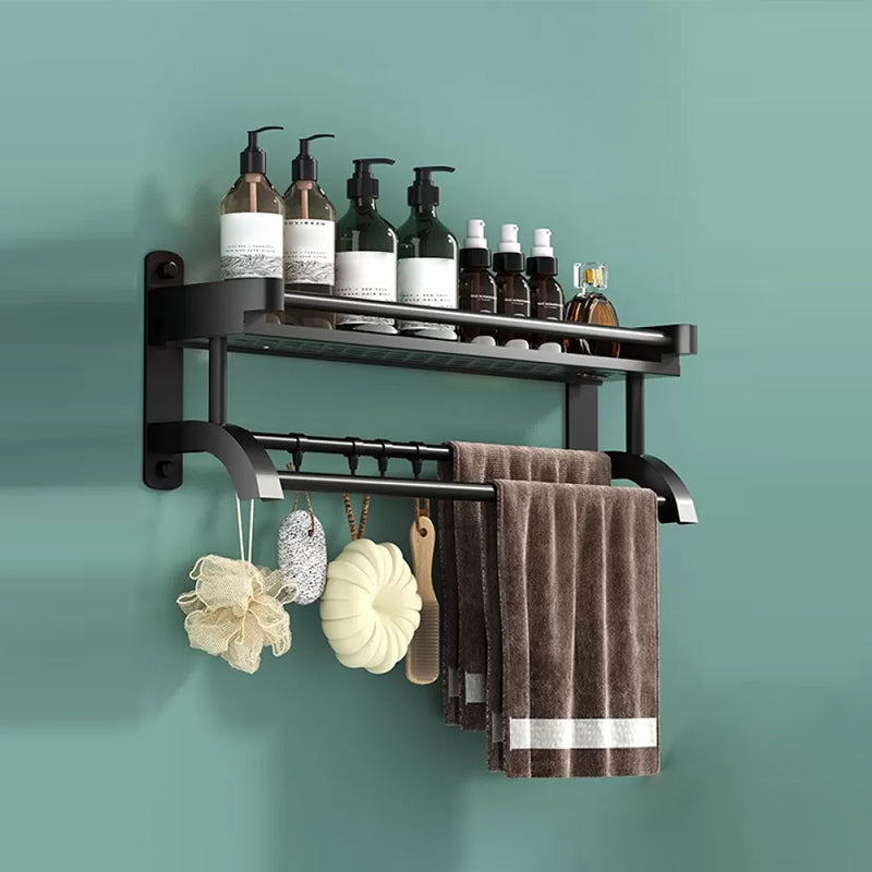 Rynx | Modern Black Bathroom Accessories Stainless Steel Fitting Set Bathroom Shelf