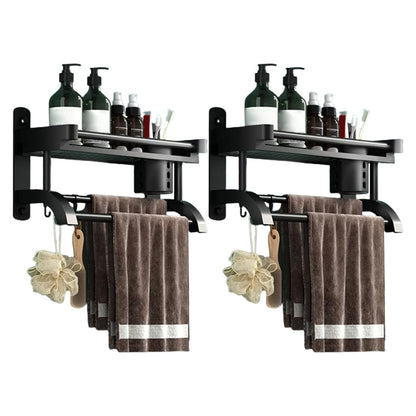 Rynx | Modern Black Bathroom Accessories Stainless Steel Fitting Set Bathroom Shelf