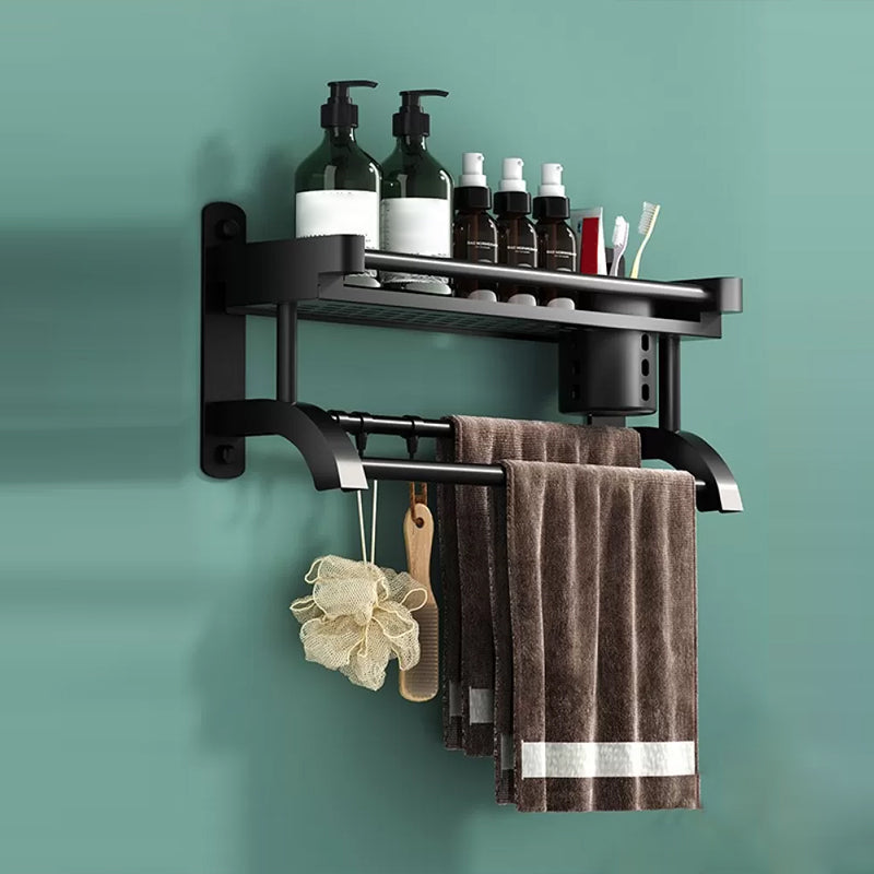 Rynx | Modern Black Bathroom Accessories Stainless Steel Fitting Set Bathroom Shelf