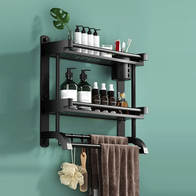 Rynx | Modern Black Bathroom Accessories Stainless Steel Fitting Set Bathroom Shelf