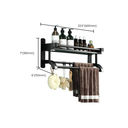 Rynx | Modern Black Bathroom Accessories Stainless Steel Fitting Set Bathroom Shelf