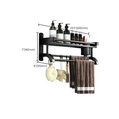 Rynx | Modern Black Bathroom Accessories Stainless Steel Fitting Set Bathroom Shelf