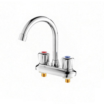 Rynx | 2-handle brass bathroom faucet modern high arch central crane