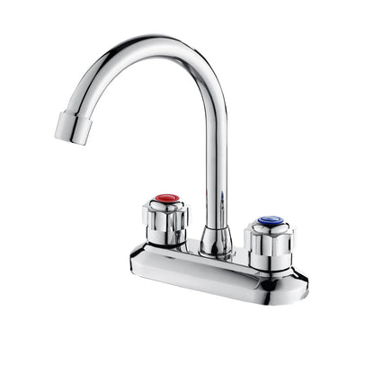 Rynx | 2-handle brass bathroom faucet modern high arch central crane