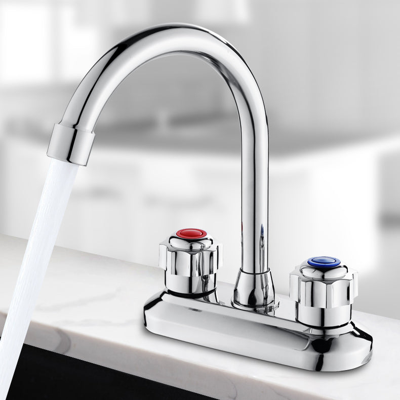 Rynx | 2-handle brass bathroom faucet modern high arch central crane
