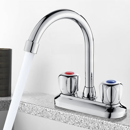 Rynx | 2-handle brass bathroom faucet modern high arch central crane
