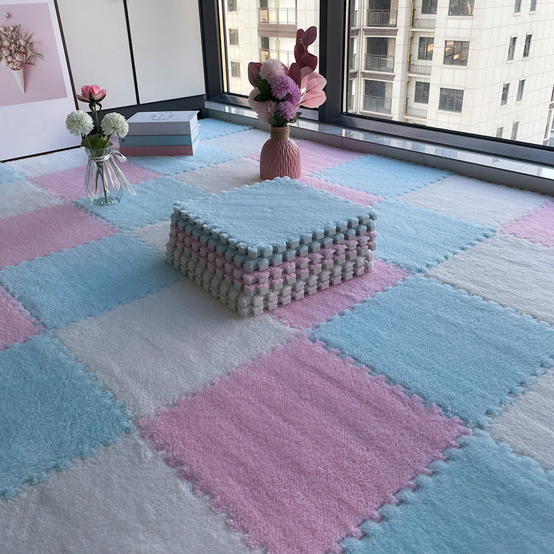 Rynx | Multicolored Level Loop Carpet Tile Non-Slip Composite Floor Tiles for Bedroom