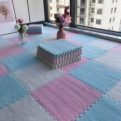 Rynx | Multicolored Level Loop Carpet Tile Non-Slip Composite Floor Tiles for Bedroom