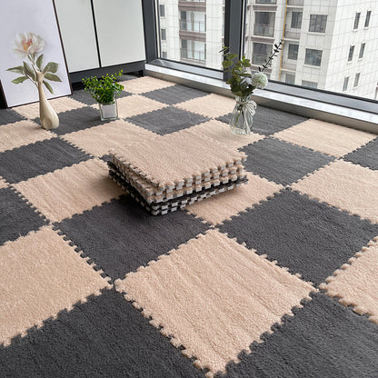 Rynx | Multicolored Level Loop Carpet Tile Non-Slip Composite Floor Tiles for Bedroom