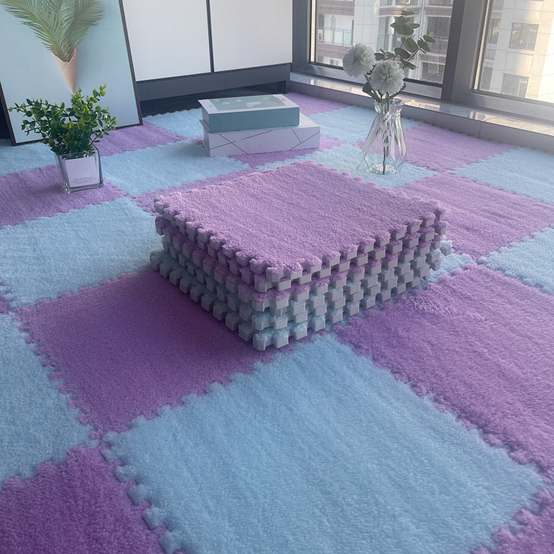 Rynx | Multicolored Level Loop Carpet Tile Non-Slip Composite Floor Tiles for Bedroom